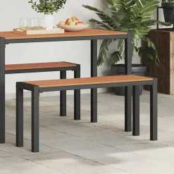 vidaXL Banco de jardín Marrón 100 x 28 x 45cm Acero Marr&oacute;n New