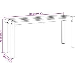 vidaXL Banco de jardín Marrón 100 x 28 x 45cm Acero Marr&oacute;n New