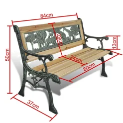 vidaXL Muebles De Jardín-Banco de jardín para niños madera 84 cm