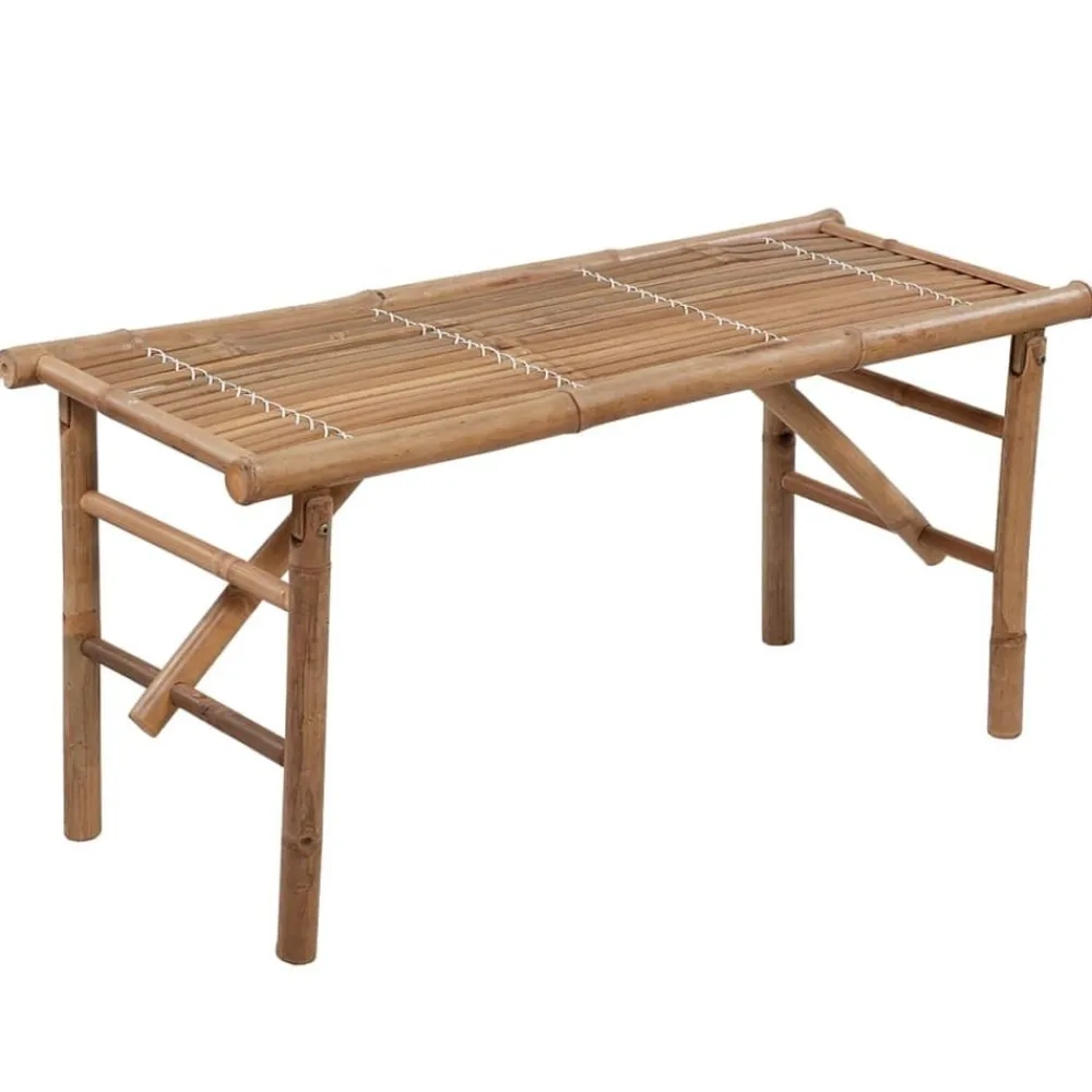 vidaXL Banco de jardín plegable con cojín bambú 118 cm Gris Best