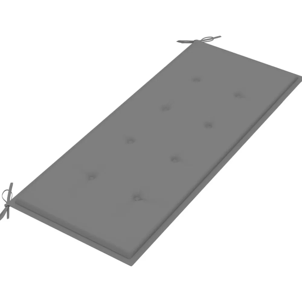 vidaXL Banco de jardín plegable con cojín bambú 118 cm Gris Best