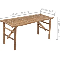 vidaXL Banco de jardín plegable con cojín bambú 118 cm Gris Best