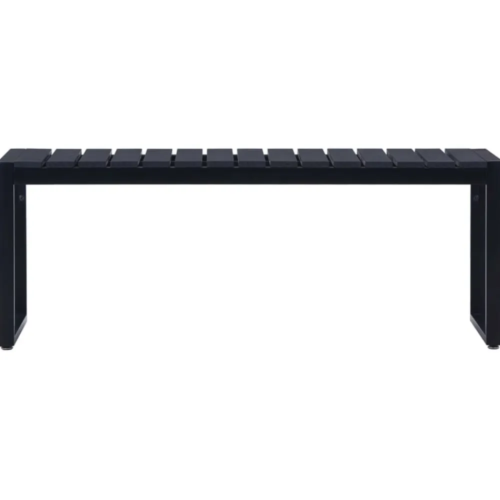 vidaXL Banco de jardín tablero PS negro 120,5 cm Best