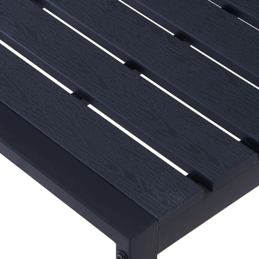 vidaXL Banco de jardín tablero PS negro 120,5 cm Best
