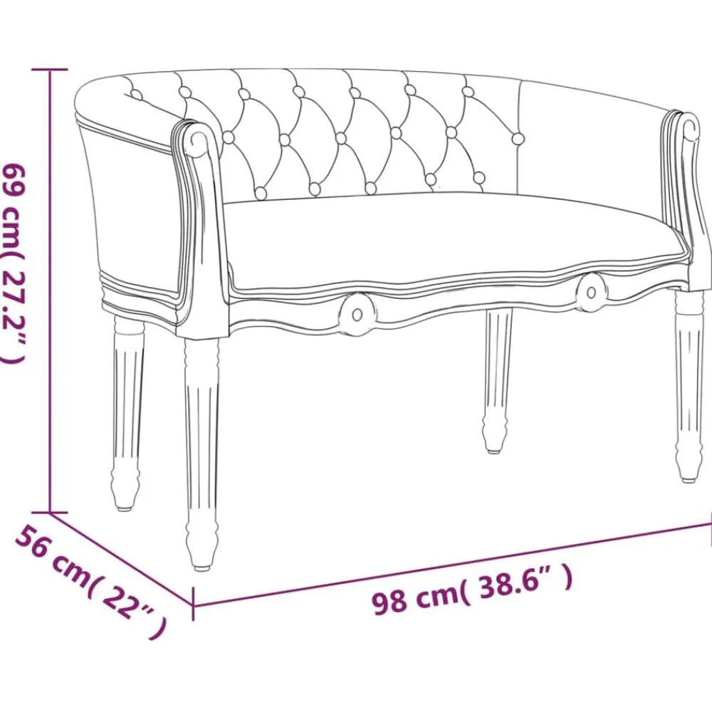 vidaXL Bancos-Banco de lino 98x56x69 cm