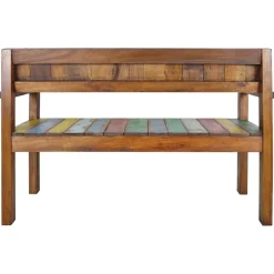 vidaXL Bancos-Banco de madera maciza reciclada 115 cm