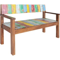 vidaXL Bancos-Banco de madera maciza reciclada 115 cm