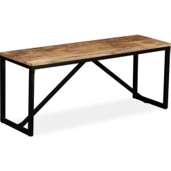 vidaXL Banco de madera maciza de mango 110x35x45 cm Marr&oacute;n Online