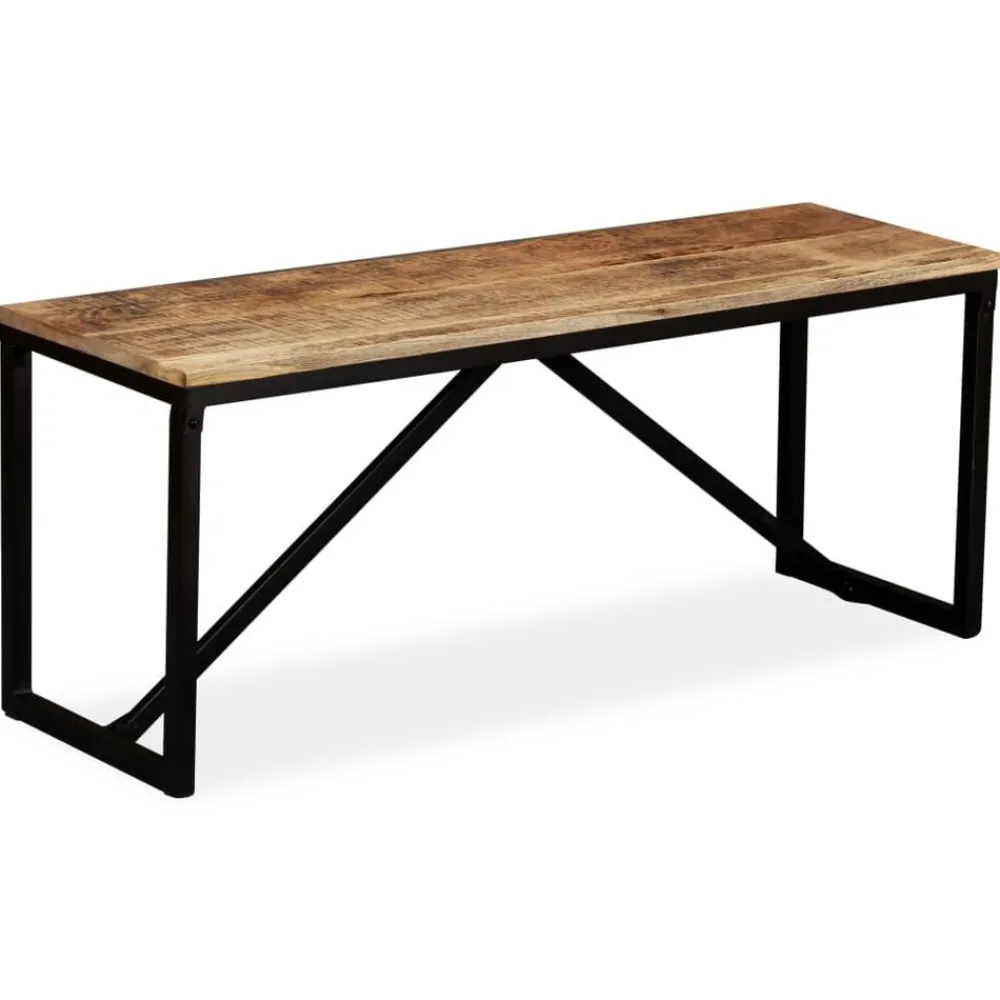 vidaXL Banco de madera maciza de mango 110x35x45 cm Marrón Online