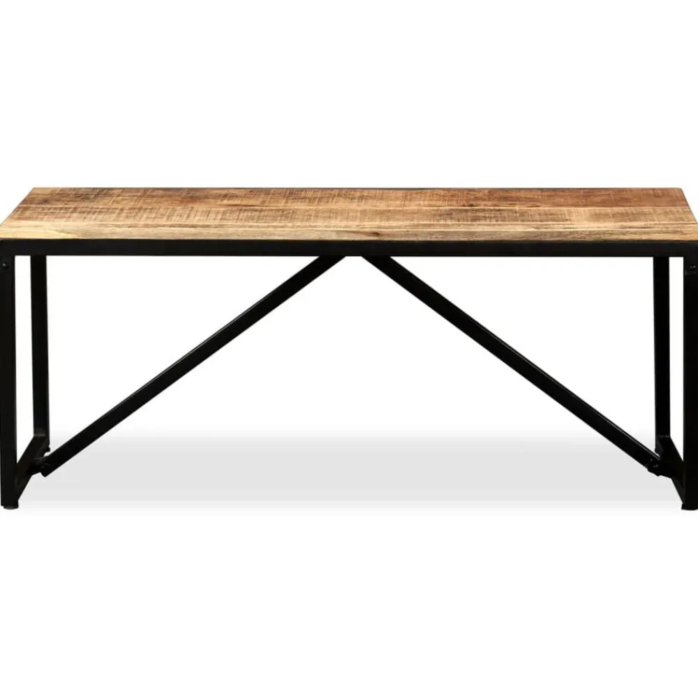 vidaXL Banco de madera maciza de mango 110x35x45 cm Marrón Online