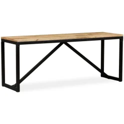 vidaXL Banco de madera maciza de mango 110x35x45 cm Marrón Online