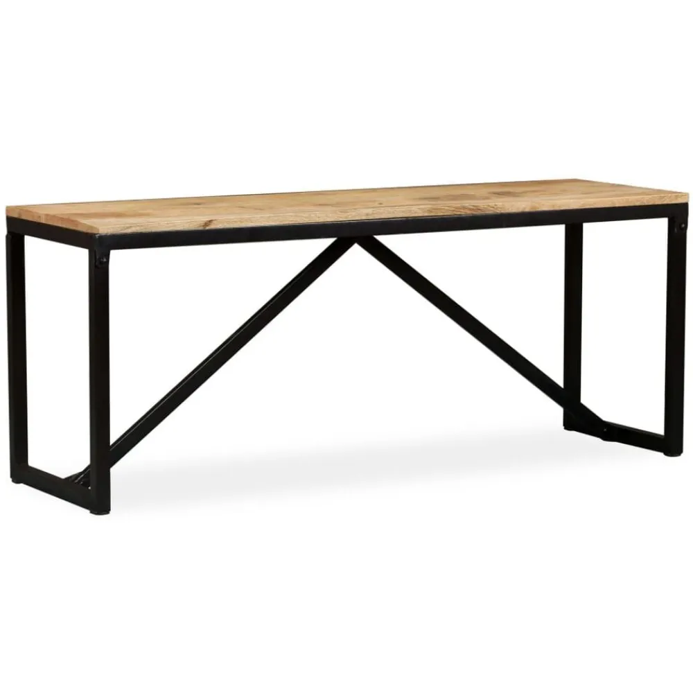 vidaXL Banco de madera maciza de mango 110x35x45 cm Marrón Online