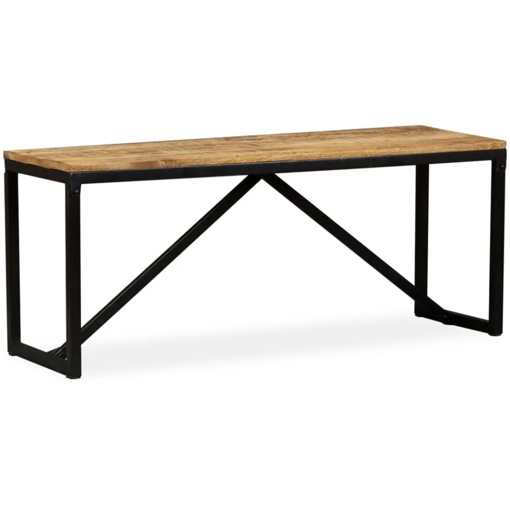 vidaXL Banco de madera maciza de mango 110x35x45 cm Marrón Online