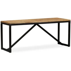 vidaXL Banco de madera maciza de mango 110x35x45 cm Marrón Online