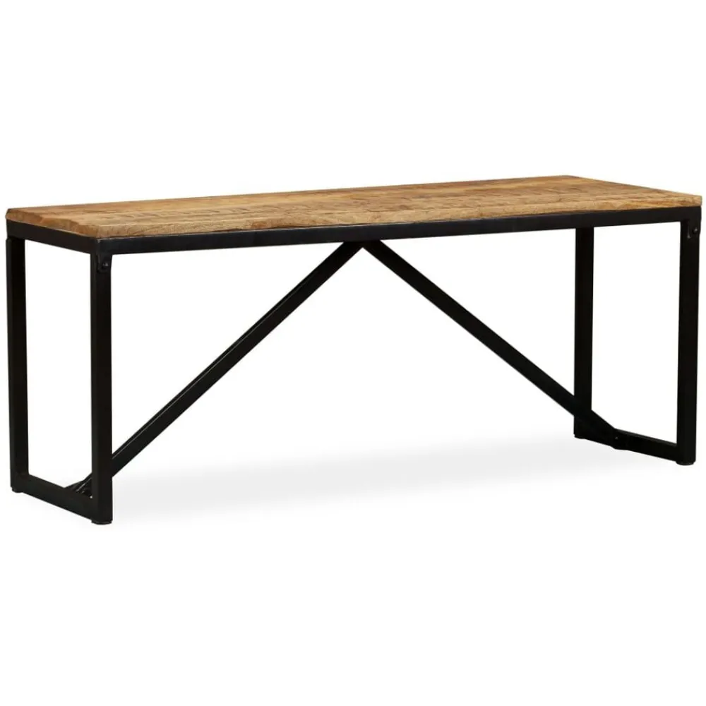 vidaXL Banco de madera maciza de mango 110x35x45 cm Marrón Online