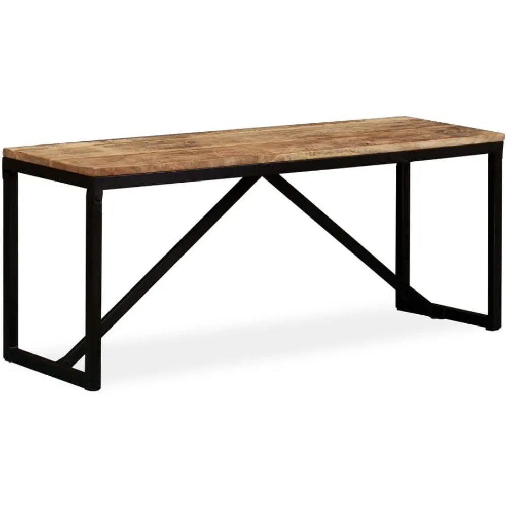 vidaXL Banco de madera maciza de mango 110x35x45 cm Marrón Online