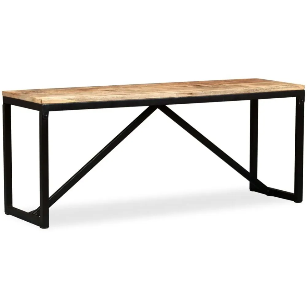 vidaXL Banco de madera maciza de mango 110x35x45 cm Marrón Online