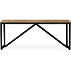 vidaXL Banco de madera maciza de mango 110x35x45 cm Marrón Online