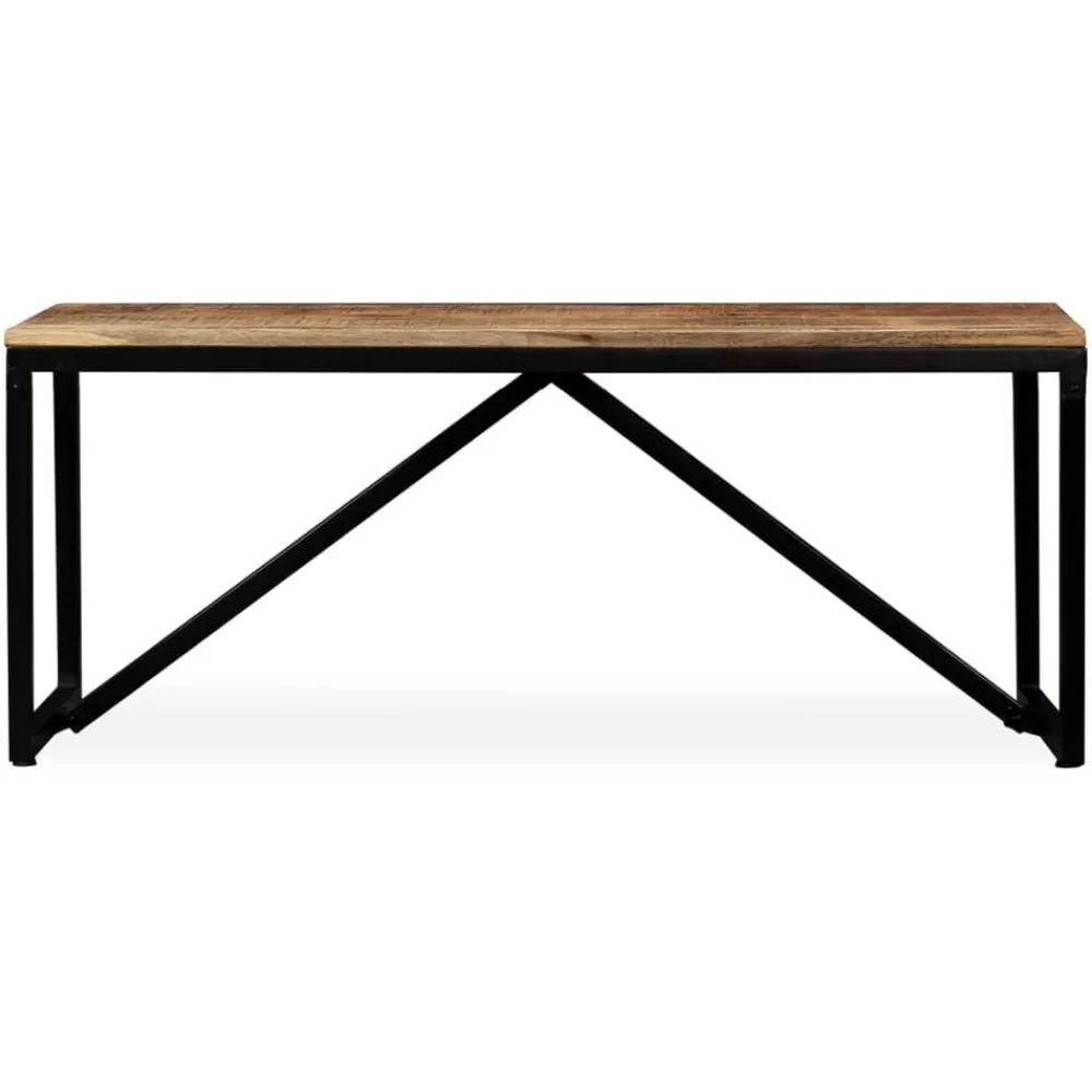 vidaXL Banco de madera maciza de mango 110x35x45 cm Marrón Online