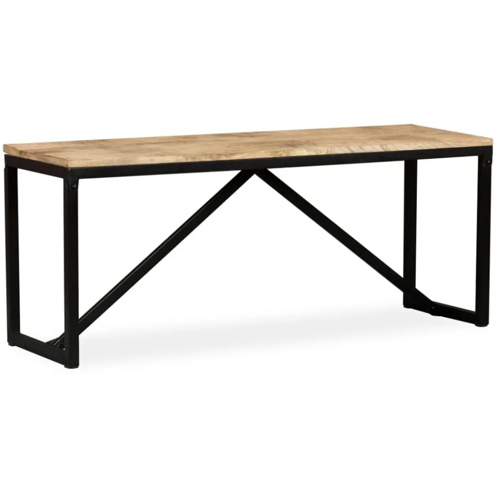 vidaXL Banco de madera maciza de mango 110x35x45 cm Marrón Online