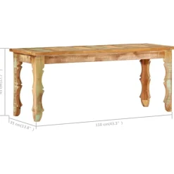 vidaXL Bancos-Banco de madera maciza reciclada 110x35x45 cm