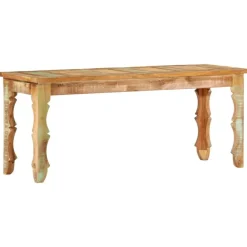 vidaXL Bancos-Banco de madera maciza reciclada 110x35x45 cm