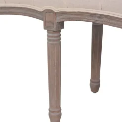 vidaXL Bancos-Banco de madera maciza y lino 150x40x48 cm