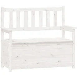 vidaXL Banco de madera maciza de pino 112,5x51,5x96,5 cm Blanco Clearance