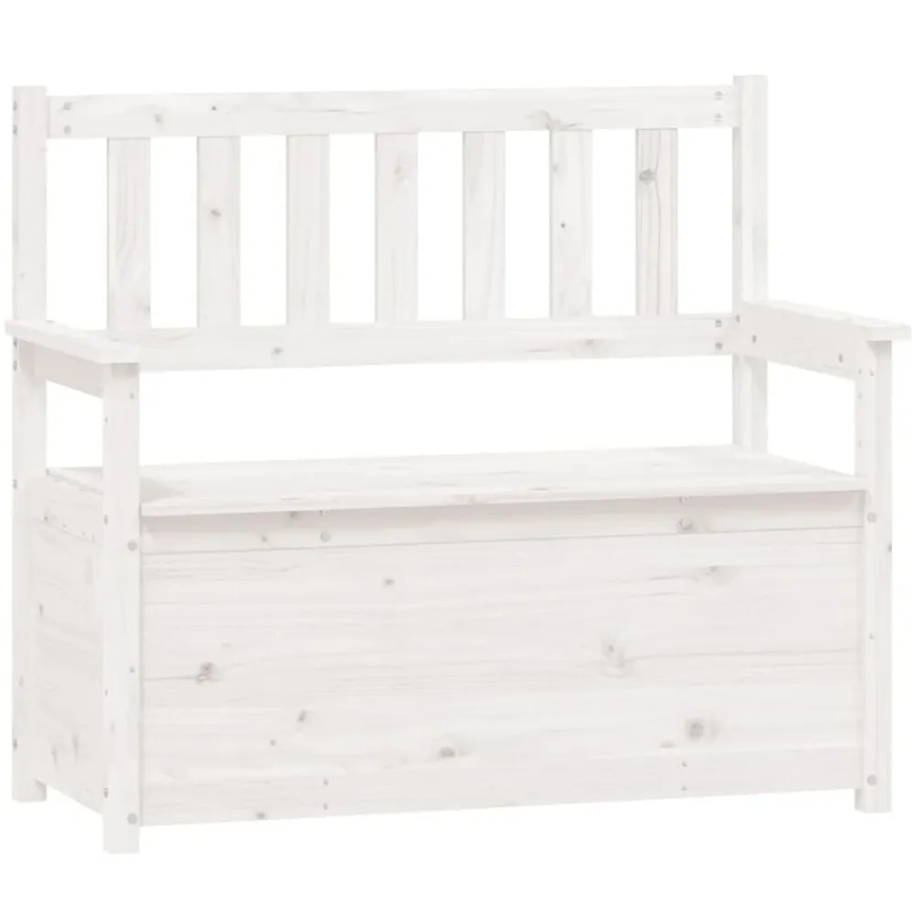 vidaXL Banco de madera maciza de pino 112,5x51,5x96,5 cm Blanco Clearance