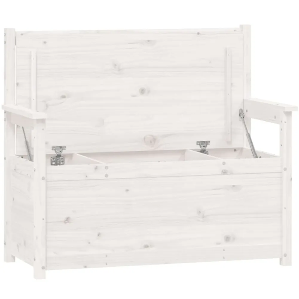 vidaXL Banco de madera maciza de pino 112,5x51,5x96,5 cm Blanco Clearance