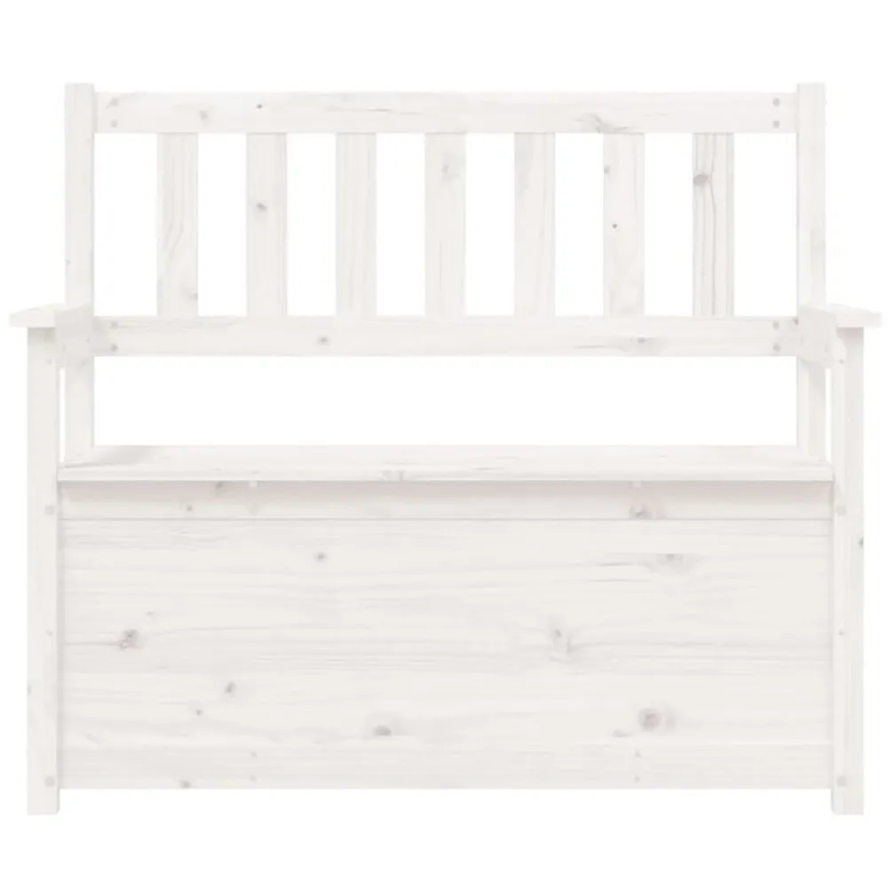 vidaXL Banco de madera maciza de pino 112,5x51,5x96,5 cm Blanco Clearance