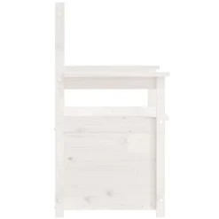 vidaXL Banco de madera maciza de pino 112,5x51,5x96,5 cm Blanco Clearance