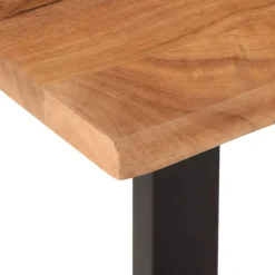 vidaXL Banco de madera maciza de acacia y acero 160 cm Marrón y negro