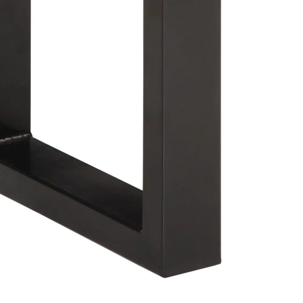 vidaXL Banco de madera maciza de acacia y acero 160 cm Marrón y negro