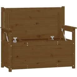 vidaXL Banco de madera maciza pino marrón miel 112,5x51,5x96,5 cm Marrón miel Outlet