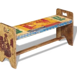 vidaXL Bancos-Banco de madera maciza reciclada 100x30x50 cm