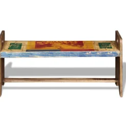 vidaXL Bancos-Banco de madera maciza reciclada 100x30x50 cm
