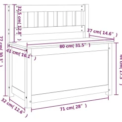 vidaXL Bancos-Banco de madera maciza de pino 80x41x77 cm