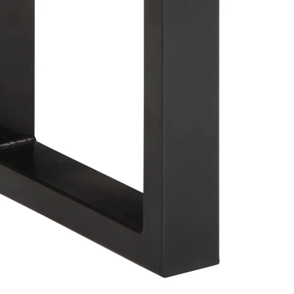 vidaXL Bancos-Banco de madera maciza de mango rugosa y acero 160 cm