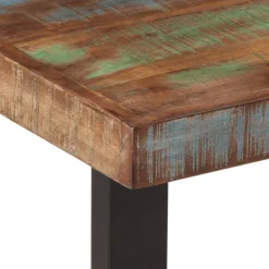 vidaXL Bancos-Banco de madera maciza reciclada y acero 160 cm