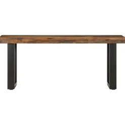vidaXL Banco de madera maciza reciclada y acero 110 cm Marr&oacute;n Hot