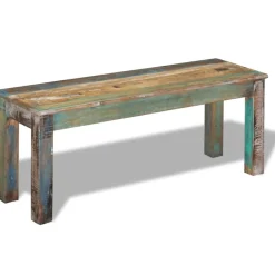 vidaXL Bancos-Banco de madera maciza reciclada 110x35x45 cm