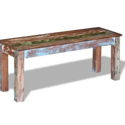 vidaXL Bancos-Banco de madera maciza reciclada 110x35x45 cm