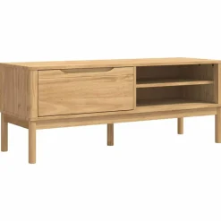 vidaXL Bancos-Banco de pasillo con cajón FLORO Marrón cera 115 x 40 x 45 cm