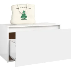 vidaXL Banco de pasillo de madera de ingeniería 80x40x45 cm Blanco