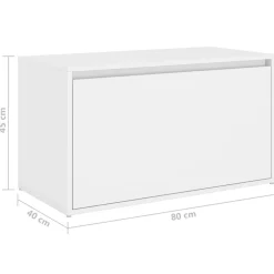 vidaXL Banco de pasillo de madera de ingeniería 80x40x45 cm Blanco