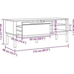 vidaXL Bancos-Banco de pasillo FLORO 115 x 40 x 45 cm Madera de Pino Macizo