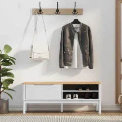 vidaXL Bancos-Banco de pasillo FLORO 115 x 40 x 45 cm Madera de Pino Macizo