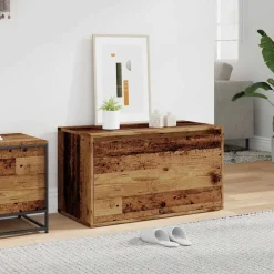 vidaXL Bancos-Banco de pasillo madera vieja 80x40x45 cm madera de ingeniería