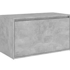 vidaXL Bancos-Banco de pasillo madera de ingeniería gris hormigón 80x40x45 cm